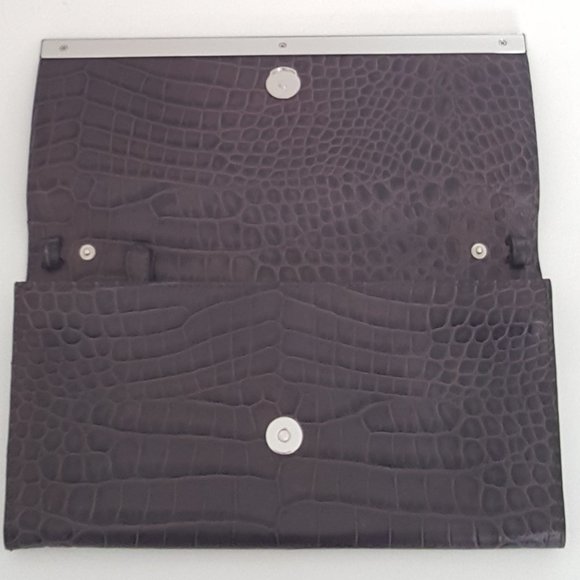 MICHAEL KORS JET SET CHARM LARGE WALLET ON A CHAIN BROWN  Leather Crocodile - Picture 10 of 16